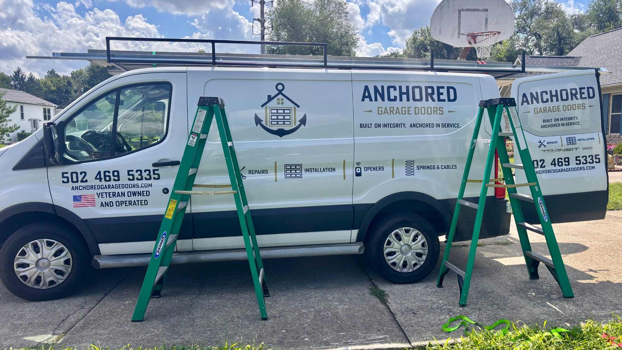 The Anchored service van at a customer’s home.
